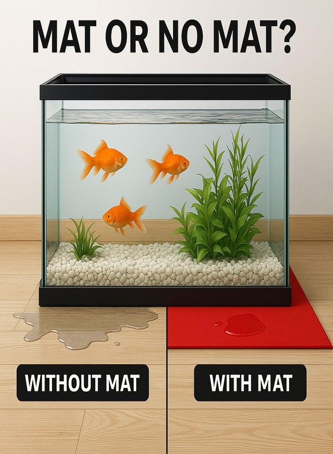 كوزي مات حصيرة كوزي مات الماصة للماء لأحواض السمك، وأحواض السمك وزوايا الحيوانات الأليفة المبللة | واقي مضاد للانزلاق، عديم الرائحة، قابل لإعادة الاستخدام للانسكابات، ومناطق التغذية وتحت الأوعية (لون البرقوق، صغير (50 سم × 70 سم)) - Image 4